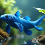 Axolotl bleu nageant dans un habitat naturel clair