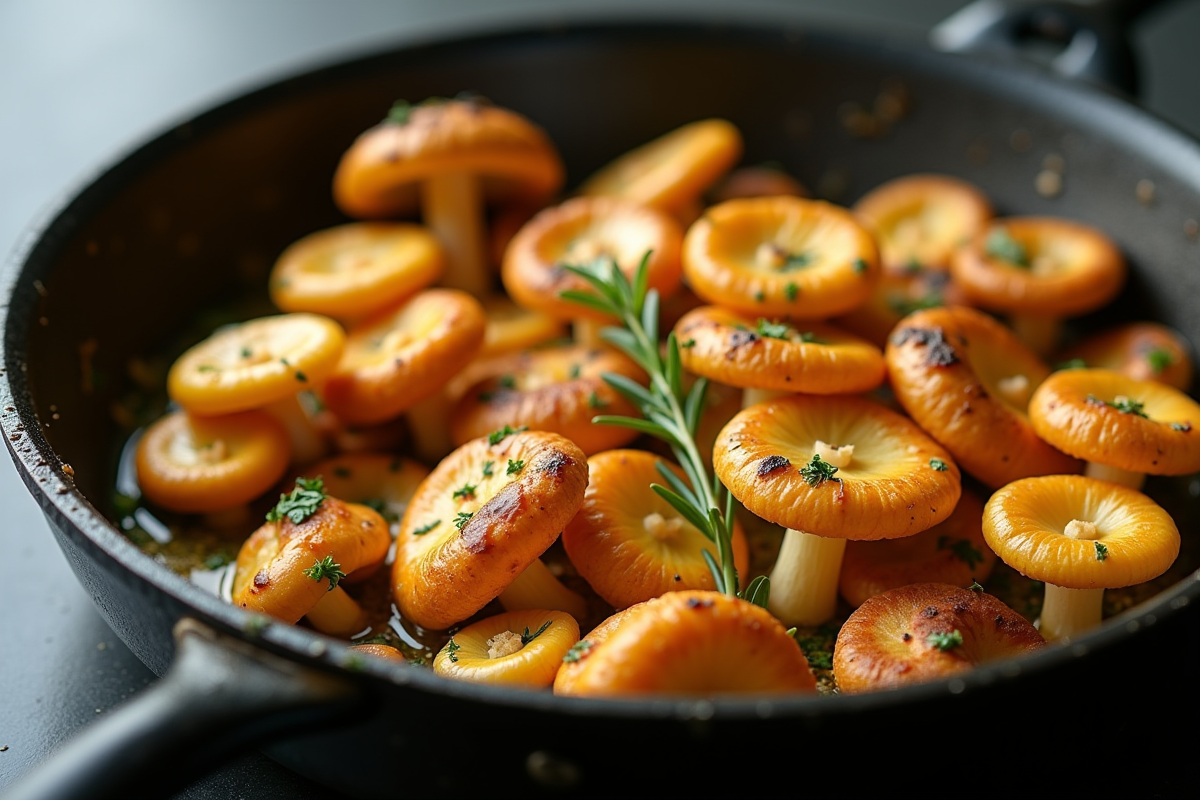 Champignons chanterelles sautés aux herbes fraîches