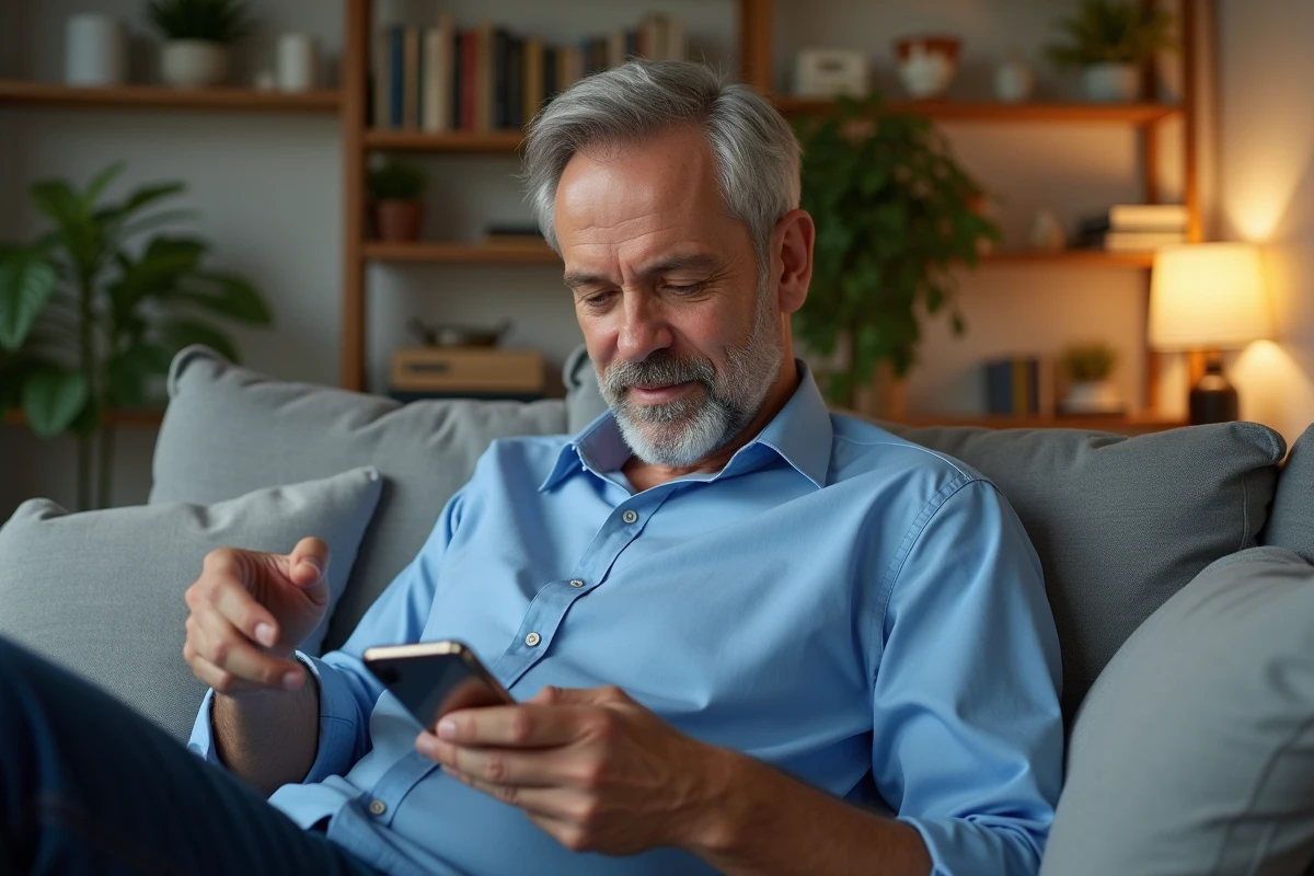 Homme détendu écoutant Radio Gazelle à Mille