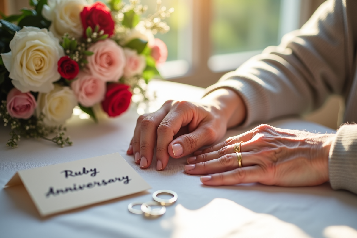 Mains d agees entrelacees avec bagues et fleurs