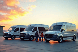 Parking de vans modernes 9 places en journée