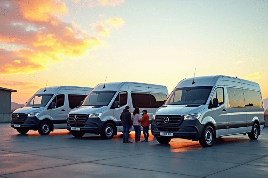 Parking de vans modernes 9 places en journée
