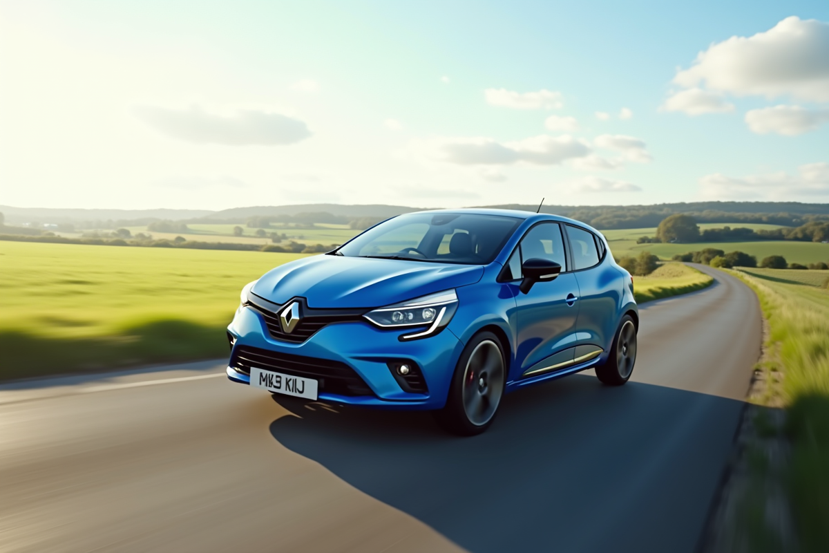 Renault Clio 3 en campagne en mouvement